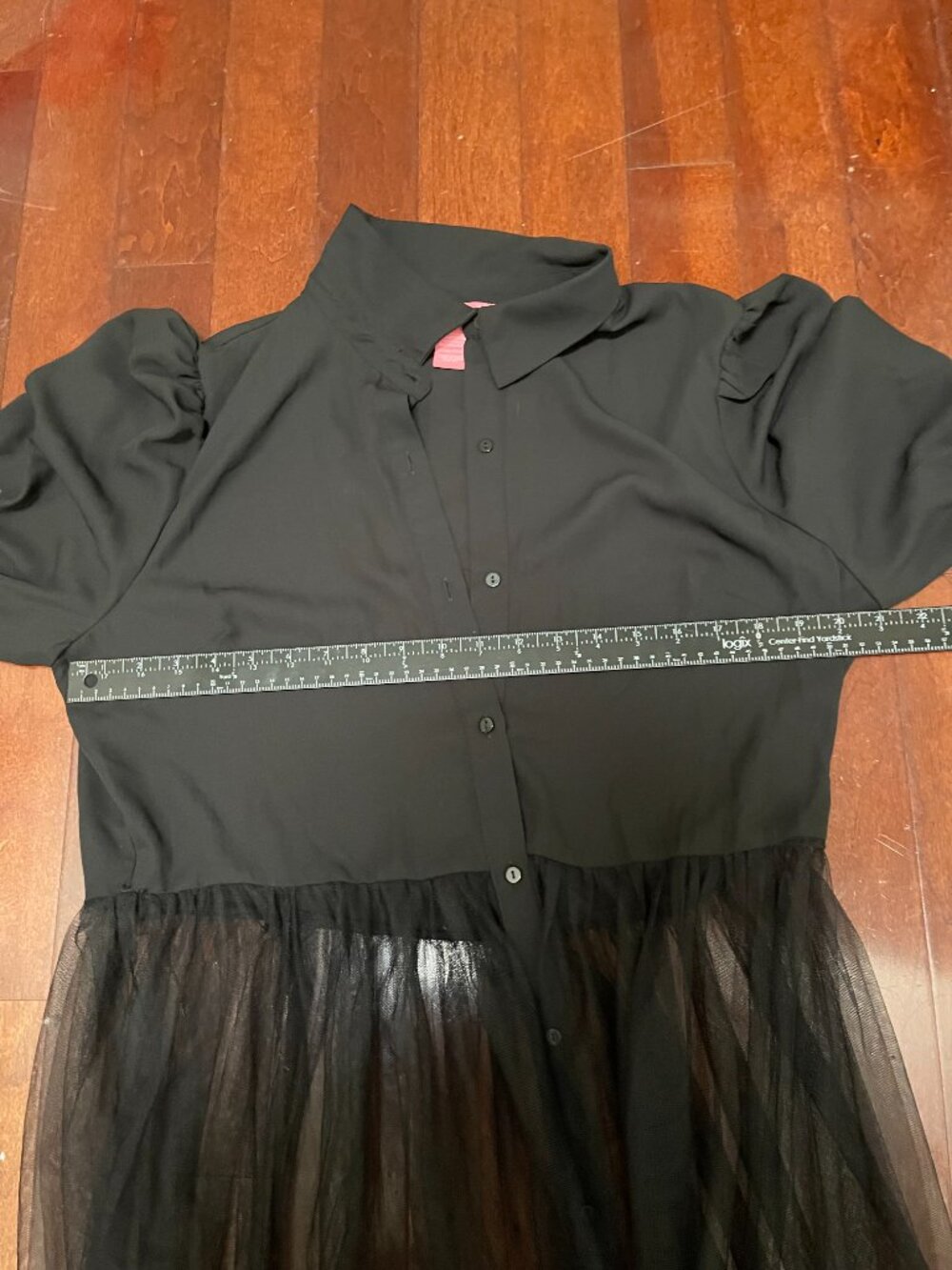 Lilly's Kloset Black Sheer Mesh Overlay Shirt Dress 2XL - Picture 6 of 7
